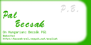 pal becsak business card