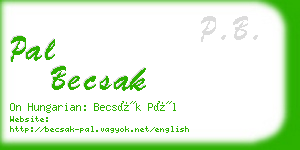 pal becsak business card